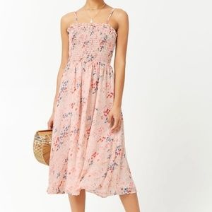 ISO floral smocked midi dress